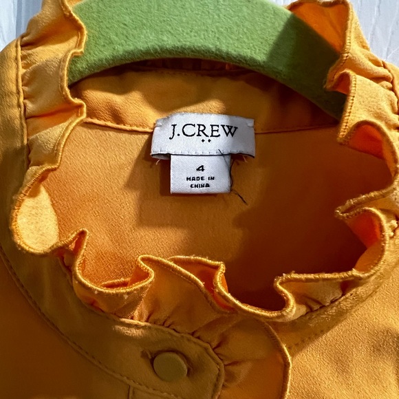 JCrew Women’s Sleeve less Ruffle Top Yellow Size 4 - Picture 2 of 3